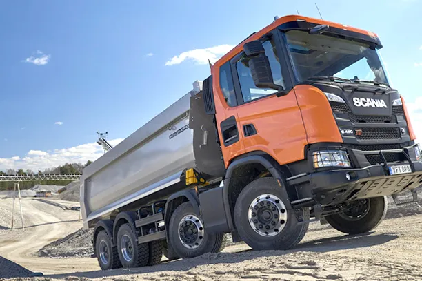 a truck with wing mirror cameras in use